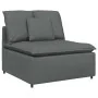 Sofá modular con reposapiés y cojines de tela gris oscuro de , Sofás - Ref: Foro24-3321298, Precio: 745,07 €, Descuento: %