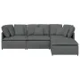 Sofá modular con reposapiés y cojines de tela gris oscuro de , Sofás - Ref: Foro24-3321298, Precio: 745,07 €, Descuento: %