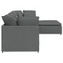 Sofá modular con reposapiés y cojines de tela gris oscuro de , Sofás - Ref: Foro24-3321298, Precio: 745,07 €, Descuento: %