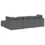 Sofá modular con reposapiés y cojines de tela gris oscuro de , Sofás - Ref: Foro24-3321298, Precio: 745,07 €, Descuento: %