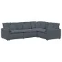 Sofá modular con cojines terciopelo gris oscuro de , Unidades para sofás seccionales - Ref: Foro24-3321160, Precio: 897,93 €,...
