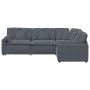 Sofá modular con cojines terciopelo gris oscuro de , Unidades para sofás seccionales - Ref: Foro24-3321160, Precio: 897,93 €,...