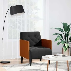 Sillón con reposabrazos Terciopelo negro 55 cm de , Sillones - Ref: Foro24-4100597, Precio: 145,31 €, Descuento: %