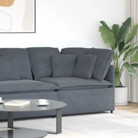 Sofá modular de esquina con cojines gris oscuro 100 cm de , Unidades para sofás seccionales - Ref: Foro24-4104460, Precio: 21...