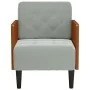 Sillón con reposabrazos Terciopelo Gris Claro 55 cm de , Sillones - Ref: Foro24-4100595, Precio: 145,97 €, Descuento: %