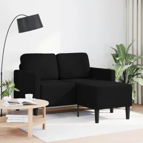 Sofá de 2 plazas con chaise longue en forma L negra 125cm de , Sofás - Ref: Foro24-4107063, Precio: 259,81 €, Descuento: %