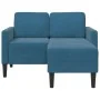 Sofá 2 plazas con chaise longue en forma L azul 125 cm de , Sofás - Ref: Foro24-4107068, Precio: 211,92 €, Descuento: %