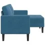 Sofá 2 plazas con chaise longue en forma L azul 125 cm de , Sofás - Ref: Foro24-4107068, Precio: 211,92 €, Descuento: %