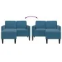 Sofá 2 plazas con chaise longue en forma L azul 125 cm de , Sofás - Ref: Foro24-4107068, Precio: 211,92 €, Descuento: %