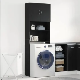 Mueble para lavadora de madera de roble negro 64x24x190 cm de , Accesorios para lavadoras y secadoras - Ref: Foro24-859128, P...