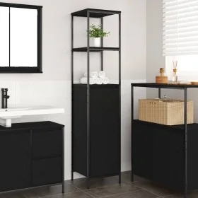 Mueble de baño con estantes roble negro 36x35x165 cm de , Tocadores de baño - Ref: Foro24-861907, Precio: 75,02 €, Descuento: %