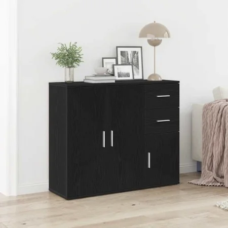 Aparador roble negro 91x29,5x75 cm madera de ingeniería de , Aparadores - Ref: Foro24-862003, Precio: 93,25 €, Descuento: %