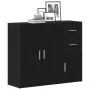 Aparador roble negro 91x29,5x75 cm madera de ingeniería de , Aparadores - Ref: Foro24-862003, Precio: 93,25 €, Descuento: %