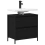Mueble de baño con lavabo y cajones roble negro 60x34,5x60 cm de , Tocadores de baño - Ref: Foro24-861882, Precio: 74,21 €, D...