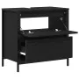 Mueble de baño con lavabo y cajones roble negro 60x34,5x60 cm de , Tocadores de baño - Ref: Foro24-861882, Precio: 74,21 €, D...