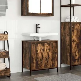 Mueble de baño con lavabo roble ahumado 60x34,5x60 cm de , Tocadores de baño - Ref: Foro24-861894, Precio: 59,05 €, Descuento: %
