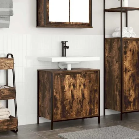Mueble de baño con lavabo roble ahumado 60x34,5x60 cm de , Tocadores de baño - Ref: Foro24-861894, Precio: 59,05 €, Descuento: %