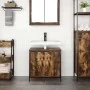 Mueble de baño con lavabo roble ahumado 60x34,5x60 cm de , Tocadores de baño - Ref: Foro24-861894, Precio: 59,05 €, Descuento: %