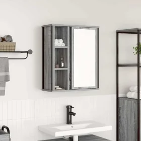 Mueble de baño de pared con espejo gris Sonoma 50x21x60 cm de , Tocadores de baño - Ref: Foro24-861905, Precio: 62,41 €, Desc...