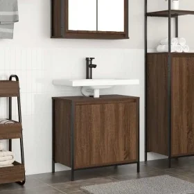 Mueble de baño con lavabo de roble marrón 60x34,5x60 cm by , bathroom vanities - Ref: Foro24-861896, Price: 62,82 €, Discount: %