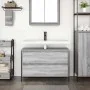Mueble de baño con lavabo y cajones gris Sonoma 90x34,5x60 cm de , Tocadores de baño - Ref: Foro24-861880, Precio: 79,05 €, D...
