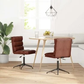Sillas de comedor 2 uds. Cuero sintético marrón brillante de , Sillas de comedor - Ref: Foro24-3315408, Precio: 125,59 €, Des...
