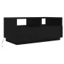 Mesa de centro con luces LED roble negro 90x49x40 cm de , Mesas de centro - Ref: Foro24-862254, Precio: 112,46 €, Descuento: %