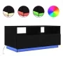 Mesa de centro con luces LED roble negro 90x49x40 cm de , Mesas de centro - Ref: Foro24-862254, Precio: 112,46 €, Descuento: %