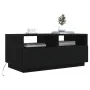Mesa de centro con luces LED roble negro 90x49x40 cm de , Mesas de centro - Ref: Foro24-862254, Precio: 112,46 €, Descuento: %