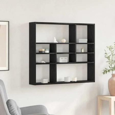 Estante de pared roble negro 90x16x78 cm madera de ingeniería de , Estantes y estanterías - Ref: Foro24-862510, Precio: 53,53...