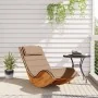 Tumbona mecedora con cojín de madera maciza de acacia by , Loungers - Ref: Foro24-4103885, Price: 181,11 €, Discount: %