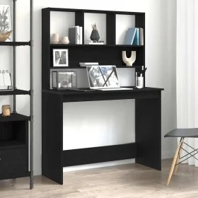 Escritorio con estantes contrachapada roble negro 102x45x148cm de , Escritorios - Ref: Foro24-861985, Precio: 81,38 €, Descue...
