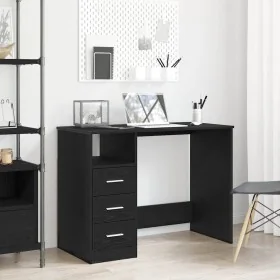 Escritorio con cajones contrachapada roble negro 102x50x76 cm de , Escritorios - Ref: Foro24-861993, Precio: 103,82 €, Descue...