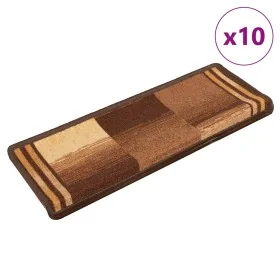 Alfombrillas de escalera autoadhesivas 10 uds marrón 65x21x4 cm de , Alfombrillas para escalones - Ref: Foro24-149845, Precio...