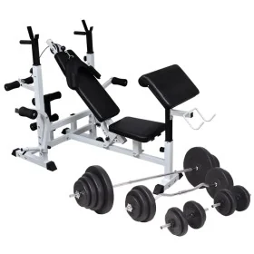 Banco musculación con soporte pesas, pesas y mancuernas 120 kg de , Máquinas de levantamiento de pesas - Ref: Foro24-275378, ...