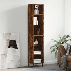 Aparador alto contrachapada roble ahumado 34,5x32,5x180 cm by , Sideboards - Ref: Foro24-3189850, Price: 79,75 €, Discount: %
