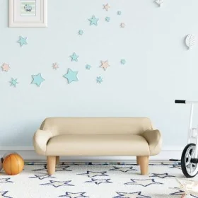 Sofá para niños de tela crema 70x40x24 cm de , Mobiliario para bebés y niños pequeños - Ref: Foro24-3196343, Precio: 68,35 €,...