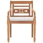 Juego comedor de jardín 5 pzas y cojines blancos madera de teca de , Conjuntos de jardín - Ref: Foro24-3155979, Precio: 676,0...