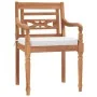 Juego comedor de jardín 5 pzas y cojines blancos madera de teca de , Conjuntos de jardín - Ref: Foro24-3155979, Precio: 676,0...