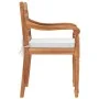 Juego comedor de jardín 5 pzas y cojines blancos madera de teca de , Conjuntos de jardín - Ref: Foro24-3155979, Precio: 676,0...