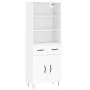 Aparador alto madera contrachapada blanco 69,5x34x180 cm by , Sideboards - Ref: Foro24-3200545, Price: 157,64 €, Discount: %