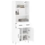 Aparador alto madera contrachapada blanco 69,5x34x180 cm by , Sideboards - Ref: Foro24-3200545, Price: 157,64 €, Discount: %