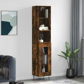 Aparador de madera contrachapada roble ahumado 34,5x34x180 cm de , Aparadores - Ref: Foro24-3189890, Precio: 83,15 €, Descuen...