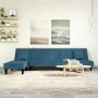 Sofá cama en forma de L terciopelo azul 255x140x70 cm by , Sofas - Ref: Foro24-3157250, Price: 379,77 €, Discount: %