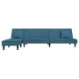 Sofá cama en forma de L terciopelo azul 255x140x70 cm by , Sofas - Ref: Foro24-3157250, Price: 379,77 €, Discount: %