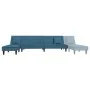 Sofá cama en forma de L terciopelo azul 255x140x70 cm by , Sofas - Ref: Foro24-3157250, Price: 379,77 €, Discount: %