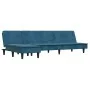 Sofá cama en forma de L terciopelo azul 255x140x70 cm de , Sofás - Ref: Foro24-3157259, Precio: 412,11 €, Descuento: %