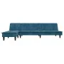 Sofá cama en forma de L terciopelo azul 255x140x70 cm de , Sofás - Ref: Foro24-3157259, Precio: 412,11 €, Descuento: %