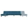 Sofá cama en forma de L terciopelo azul 255x140x70 cm de , Sofás - Ref: Foro24-3157259, Precio: 412,11 €, Descuento: %