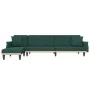 Sofá cama en forma de L terciopelo verde oscuro 271x140x70 cm de , Sofás - Ref: Foro24-3157278, Precio: 472,53 €, Descuento: %